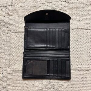 Dopp Black Satin Cowhide Trifold Wallet - Flawed